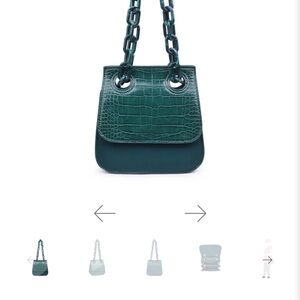Elegant Green Croc-Embossed Women's Bag